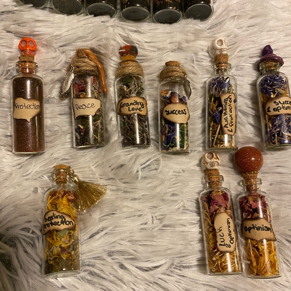 3 Assorted Handmade Halloween Spell Jars Medium